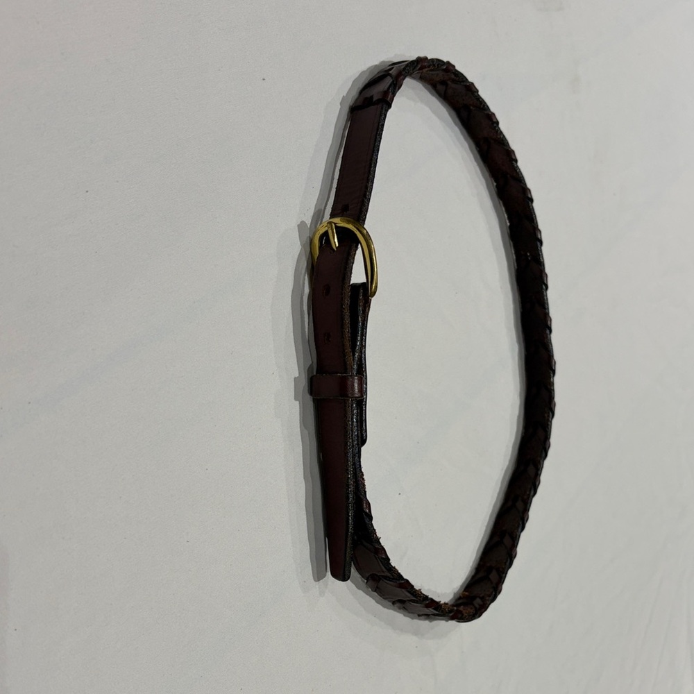 Tory leather braided rein brown belt 30”